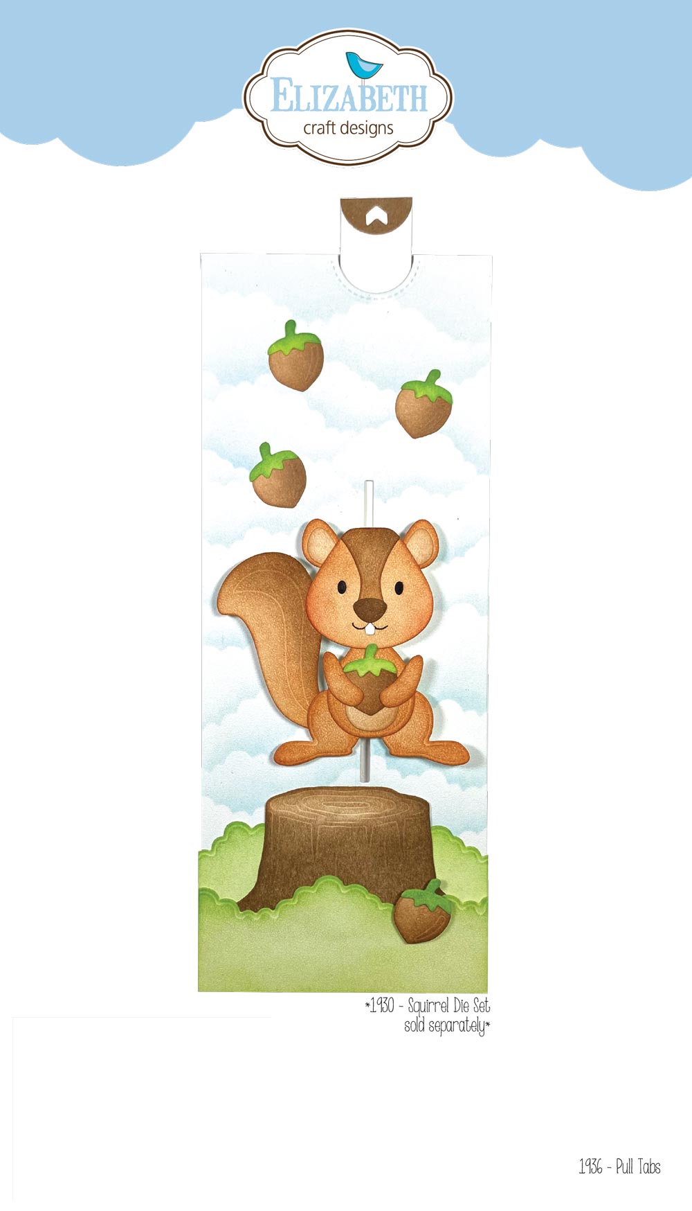 Elizabeth Craft Designs Pull Tabs - 1936 Die Cuts (1930 Squirrel die sold separately)