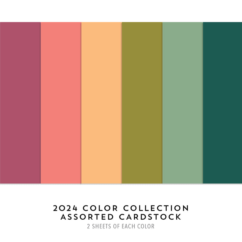 Concord & 9th - 2024 Color Collection Assorted Color Cardstock 12013  8 1/2" x 11"  - 12 Sheets - 2 each of 6 colors