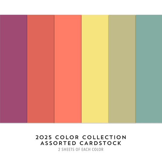 Concord & 9th - 2025 Color Collection Assorted Color Cardstock 12273  8 1/2" x 11"  - 12 Sheets - 2 each of 6 colors
