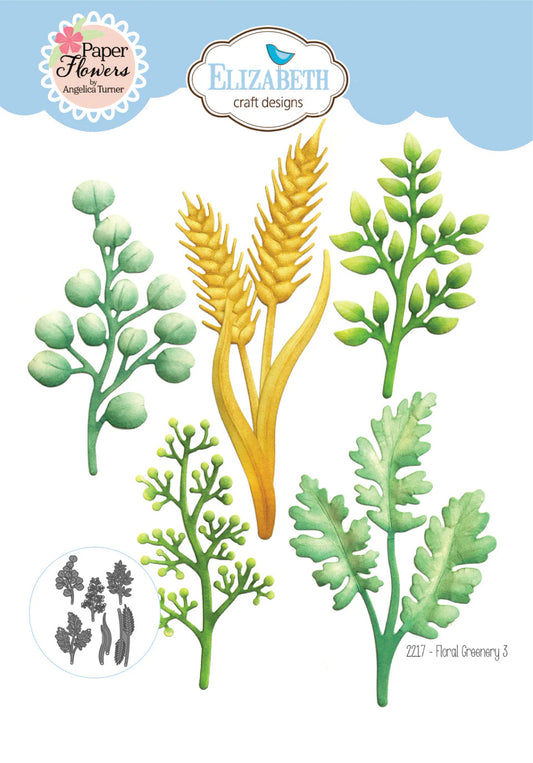 Elizabeth Craft Designs Floral Greenery 3 - 2217 Die Cuts