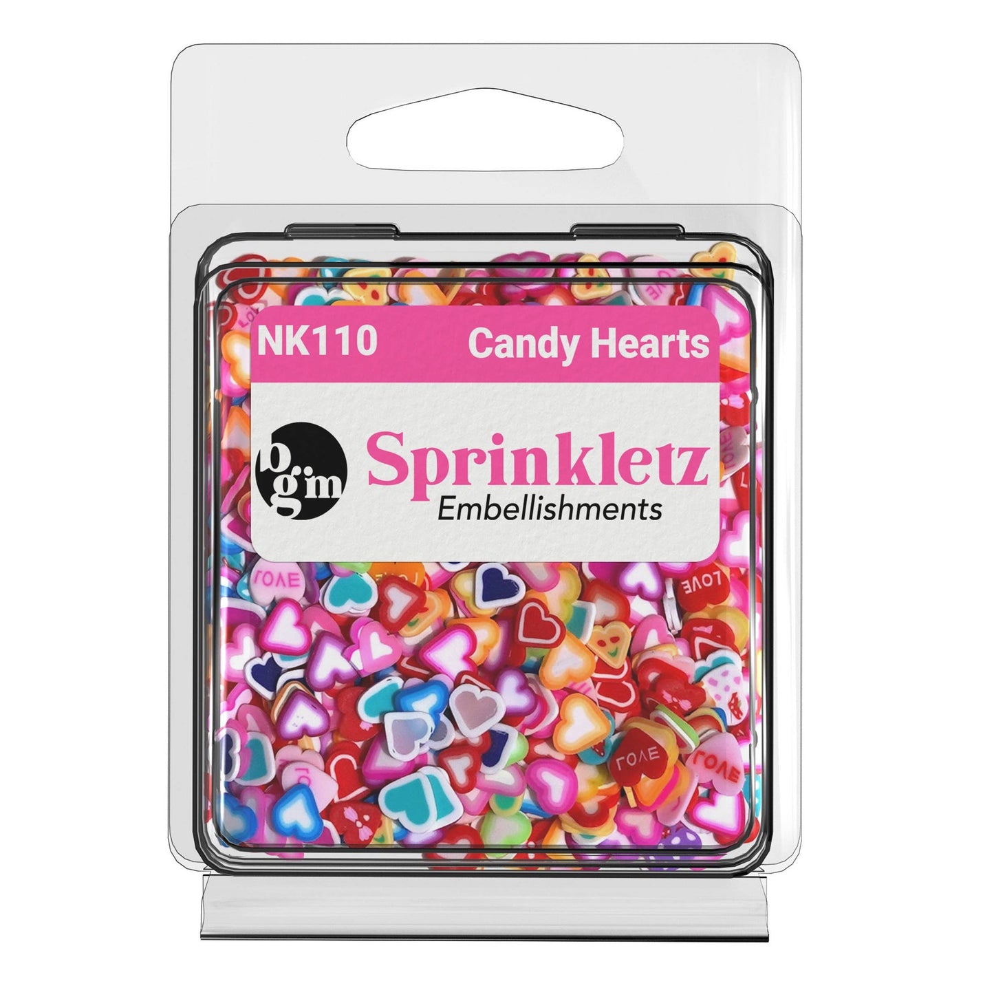 Buttons Galore & More - Candy Hearts Polymer Clay Craft Embellishments