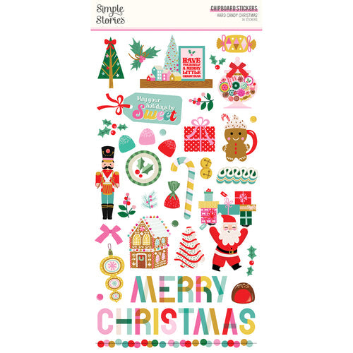 Simple Stories Hard Candy Christmas Chipboard Stickers