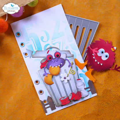 Elizabeth Craft Designs Garbage Can - 1979 Die Cuts