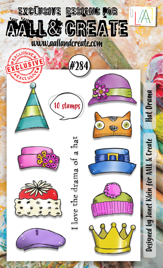 #284 - A6 Clear Stamp Set - Hat Drama
