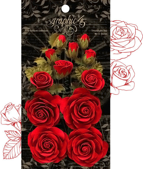 Graphic 45 Rose Bouquet Collection Rose Bouquet Collection Triumphant Red