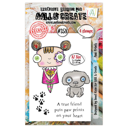 #358 - A7 Clear Stamp Set - Paw Prints