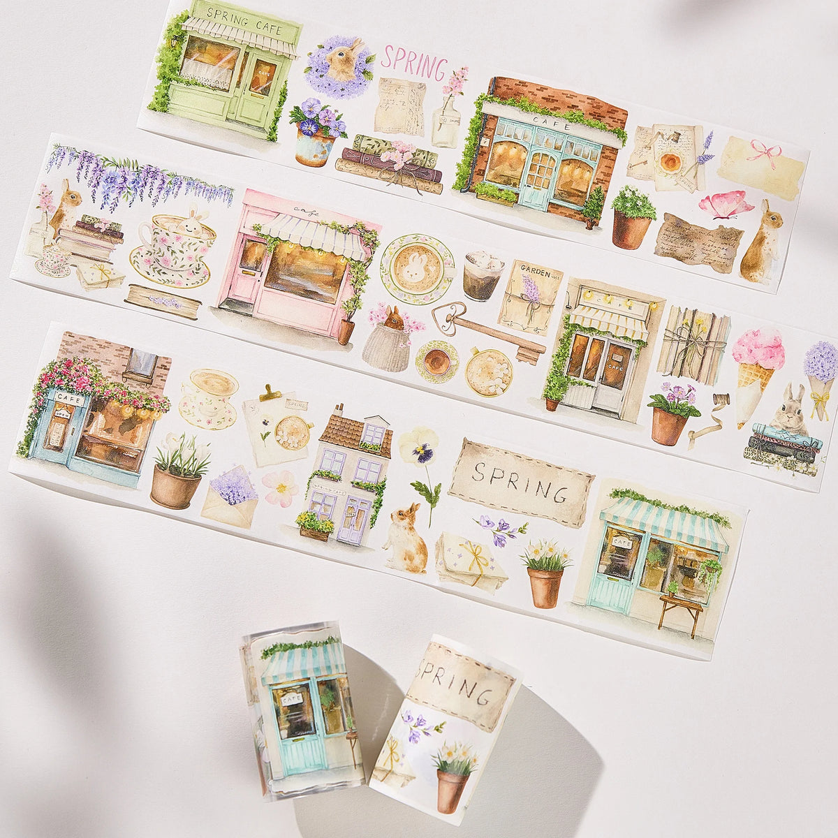 Washi Tape Store - Pre-cut Spring Café Wide PET Tape