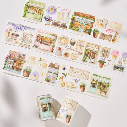 Washi Tape Store - Pre-cut Spring Café Wide PET Tape