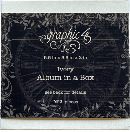 Graphic 45 Staples Ivory Album In A Box 5.5 X 5.5 X2