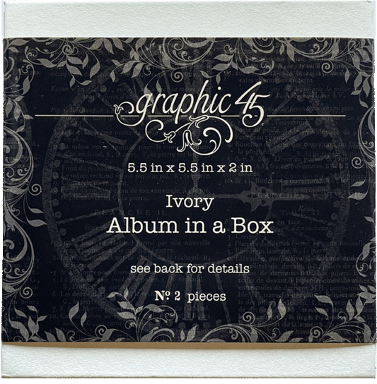 Graphic 45 Staples Ivory Album In A Box 5.5 X 5.5 X2