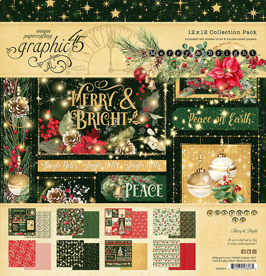 Graphic 45 Merry & Bright 12X12 Collection Pack