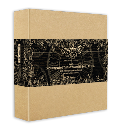 Graphic 45 Staples Trifold Waterfall Folio Album Deconstructed 7.5 X7.5 X1.75