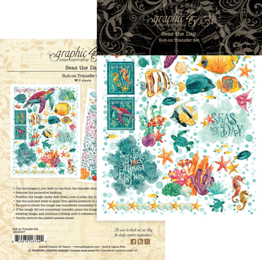 Graphic 45 Seas The Day Rub-On Transfer Set
