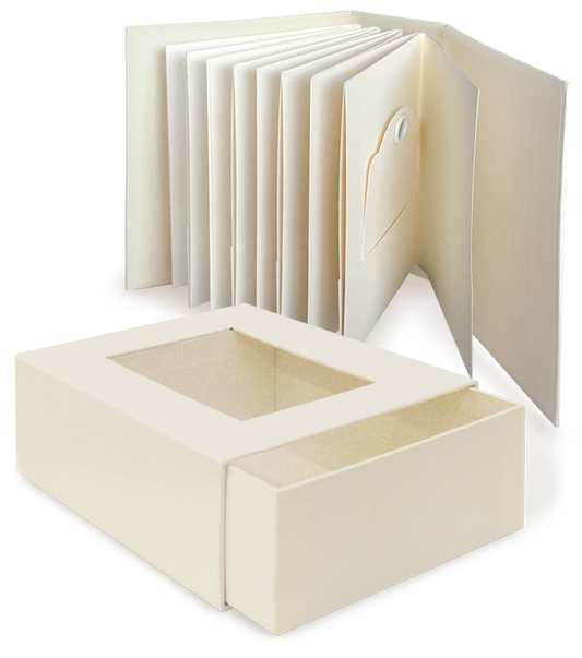 Graphic 45 Staples Ivory Atc Album With Matchbook Box With Tags