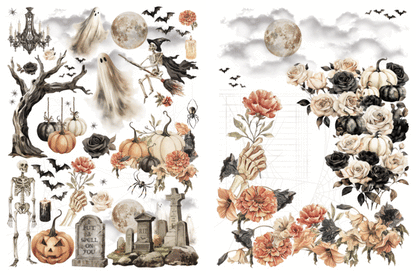 Graphic 45 Ghostly Greetings Rub-On Transfer Set