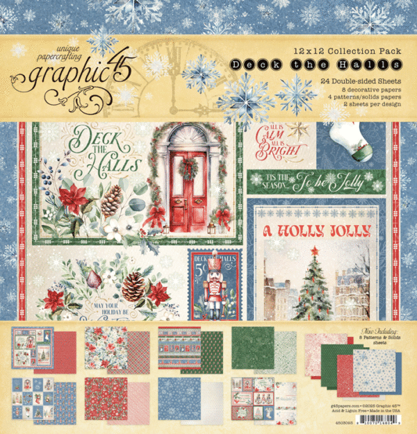 Graphic 45 Deck The Halls 12X12 Collection Pack