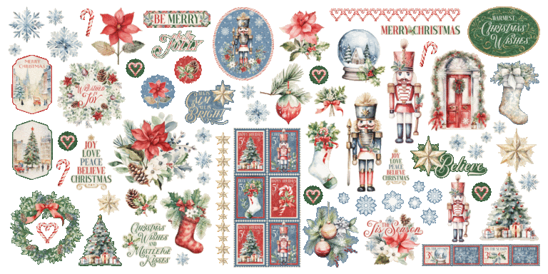 Graphic 45 Deck The Halls Ephemera Assortment