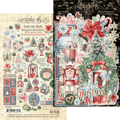 Graphic 45 Deck The Halls Ephemera Assortment