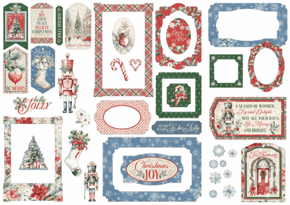 Graphic 45 Deck The Halls Chipboard Pieces And Tags