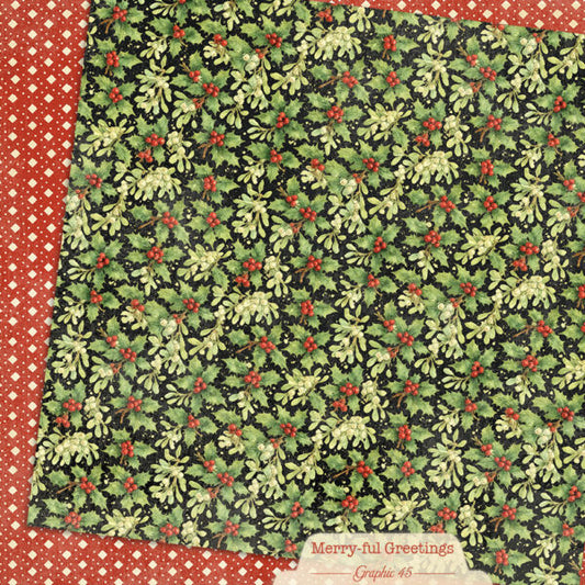 Mistletoe & Holly 12×12 Paper