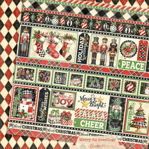 Merry-ful Greetings Borders 12×12 Paper