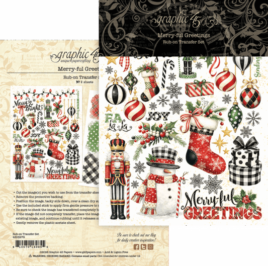 Merry-ful Greetings Rub-on Transfers