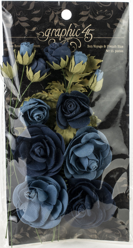 Graphic 45 Rose Bouquet Collection Rose Bouquet Collection Bon Voyage & French Blue