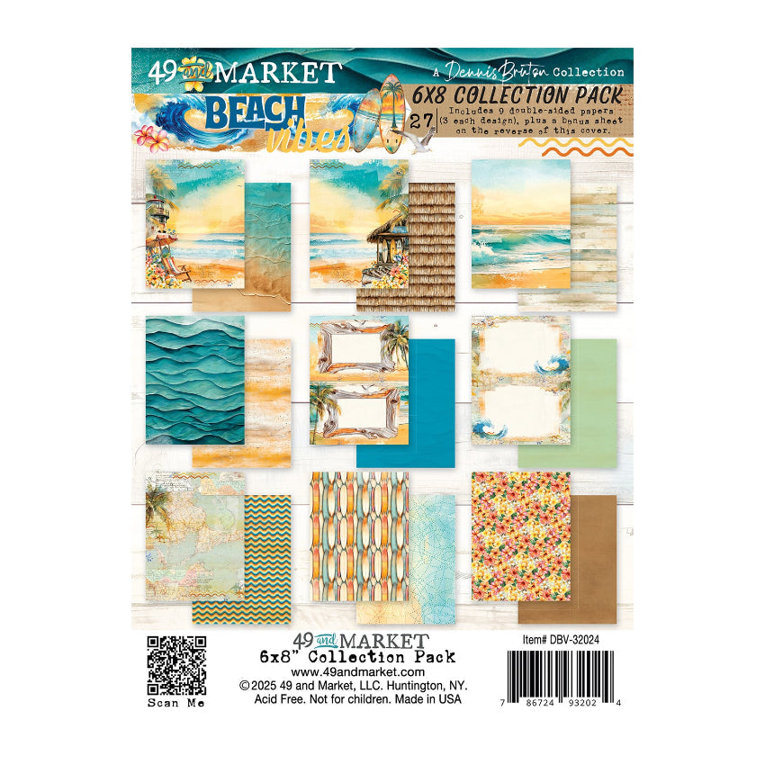 49th and Market Beach Vibes 6x8" Collection Pack A Dennis Bruton Collection - 9 double-sided paper - DBB32024