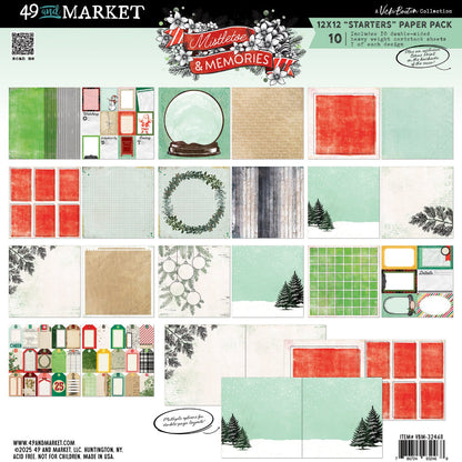 Simple Stories Mistletoes & Memories 12x12 Starters Paper Pack