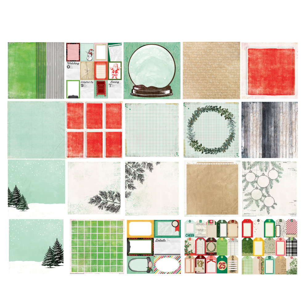 Simple Stories Mistletoes & Memories 12x12 Starters Paper Pack
