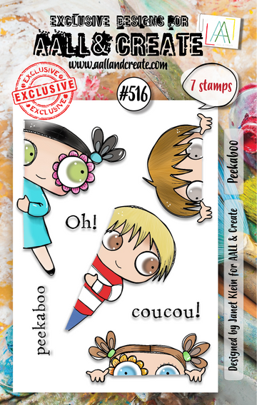 Aall & Create , #516 - A7 Clear Stamp Set - Peekaboo