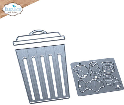 Elizabeth Craft Designs Garbage Can - 1979 Die Cuts