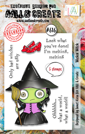 Aall & Create , #616 - A7 Clear Stamp Set - Wicked Witch