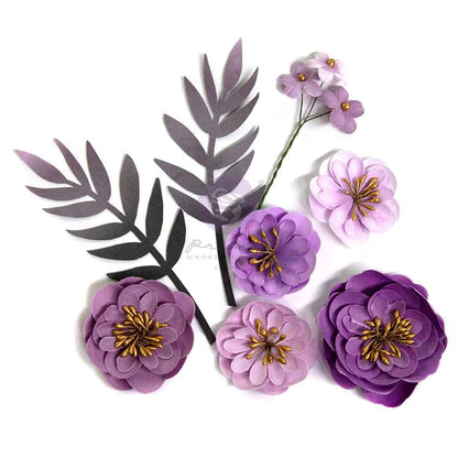 Prima Marketing Bewitched Purple Flowers  Flower Embellishments 680589