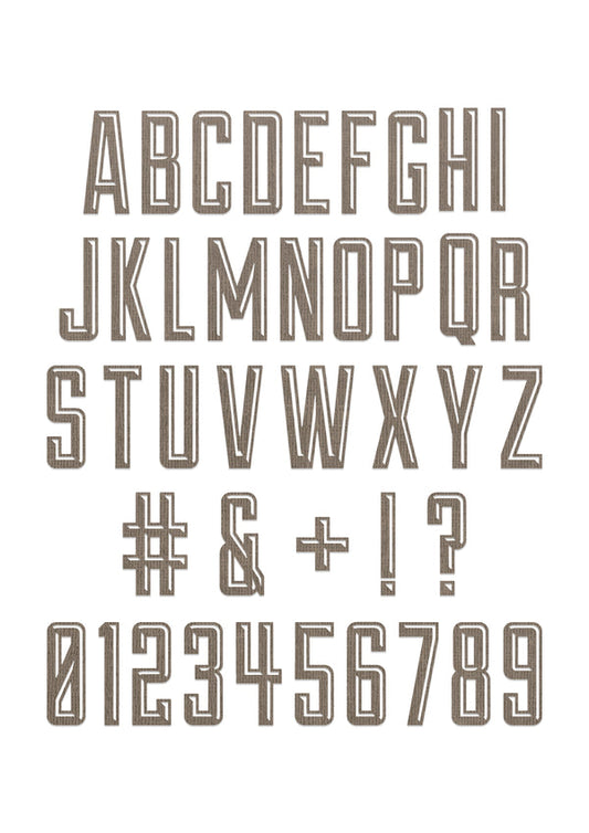 Sizzix Tim Holtz Alphanumeric Emporium Letters & Numbers Thinlets Die Cuts 666282