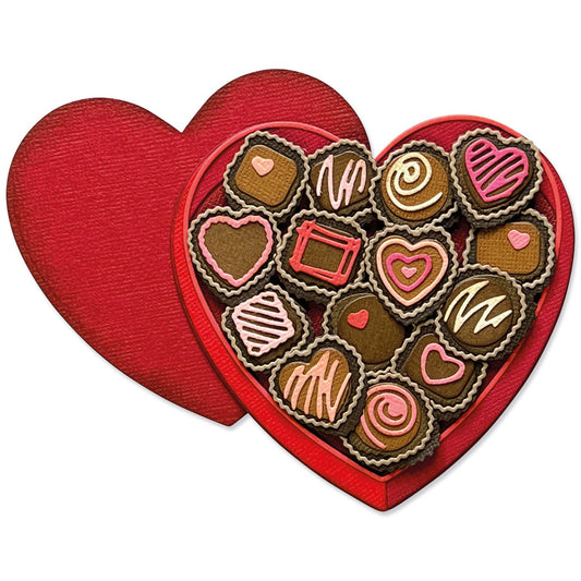 Sizzix Tim Holtz True Love Chocolate Box Heart Thinlets Die Cuts 666290