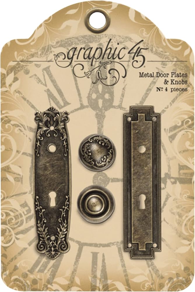 Graphic 45 Graphic 45 Staples Metal Door Plates & Knobs