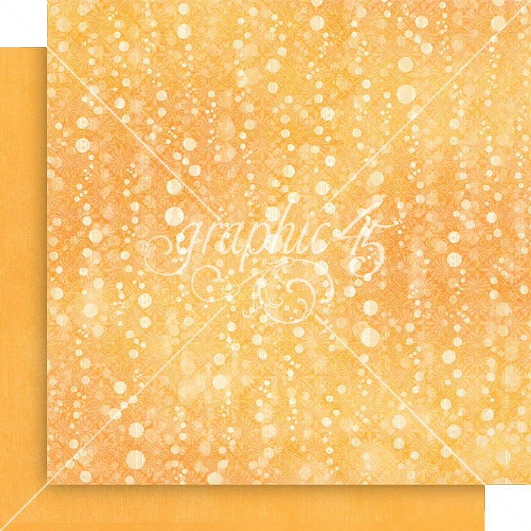 Graphic 45 Seas The Day Sunshine Yellow Pattern & Solid Sheet