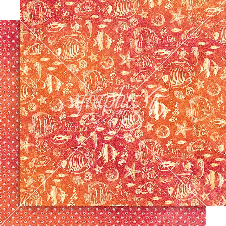 Graphic 45 Seas The Day Hugs And Fishes Sheet