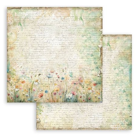 **PRE-ORDER ONLY**  Stamperia Daisy Art Double-Sided Cardstock 12x12 - Handmade Letter With Flowers