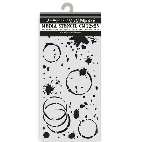 **PRE-ORDER ONLY**  Stamperia Stencil 4.72X9.84 - Secret Diary Ink Splatter
