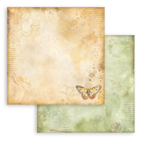 **PRE-ORDER ONLY**  Stamperia Daisy Art Double-Sided Cardstock 12x12 - Ochre Pattern With Butterfly