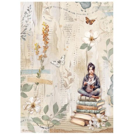 **PRE-ORDER ONLY**  Stamperia Rice Paper Sheet A4 - Secret Diary Books