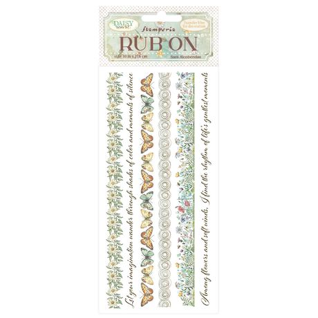 **PRE-ORDER ONLY**  Stamperia Rub-On  - Daisy Art Stripes