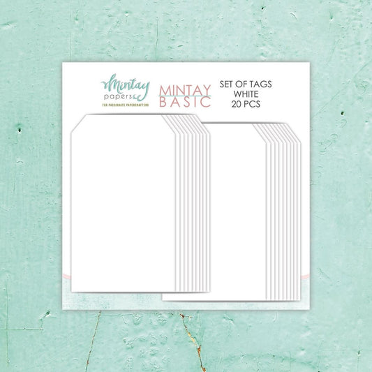 Mintay White Tags 20 Pcs Paper Die Cuts MTBASICTAG1