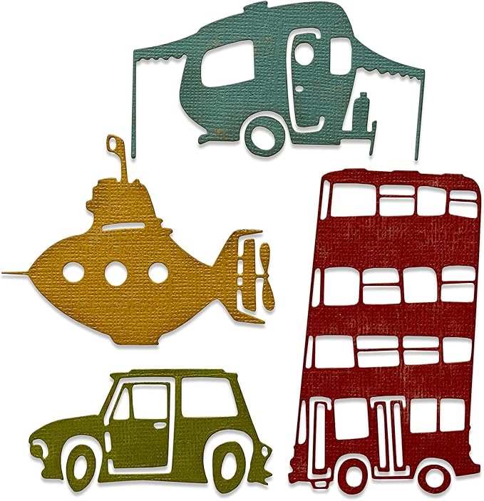 Sizzix Tim Holtz Wacky Transport Vehicles Thinlets Die Cuts 665220
