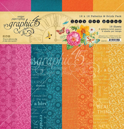 Graphic 45 Let's Get Artsy 12X12 Patterns & Solids
