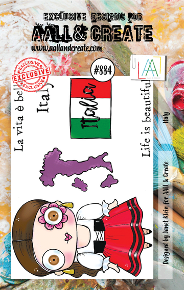 Aall & Create , #884 - A7 Clear Stamp Set - Italy
