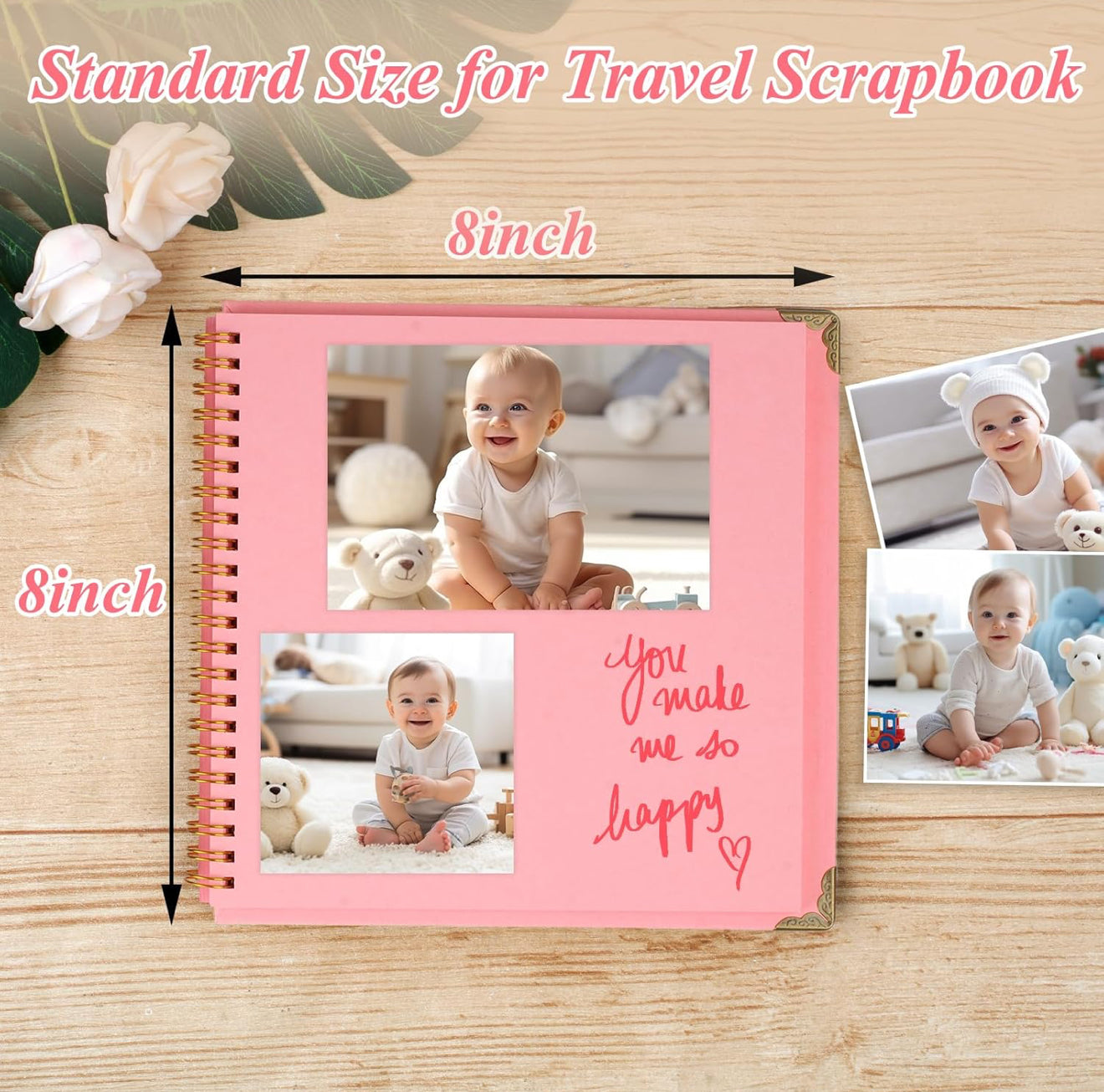 Joyberg 8x8 Scrapbook Album with Elastic Strap