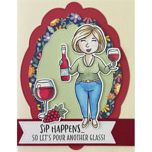 Dare2B Artzy Wine Between Friends clear stamps